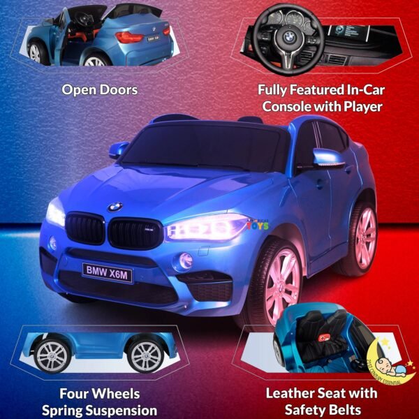 2 Seater Ride On Car Licensed BMW with Leather Seat - Various Colors  21stcenturyessential