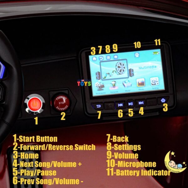 24 Volt Lamborghini 2-Seater Ride On Car with MP4 Touch Screen, Drift Mode  21stcenturyessential