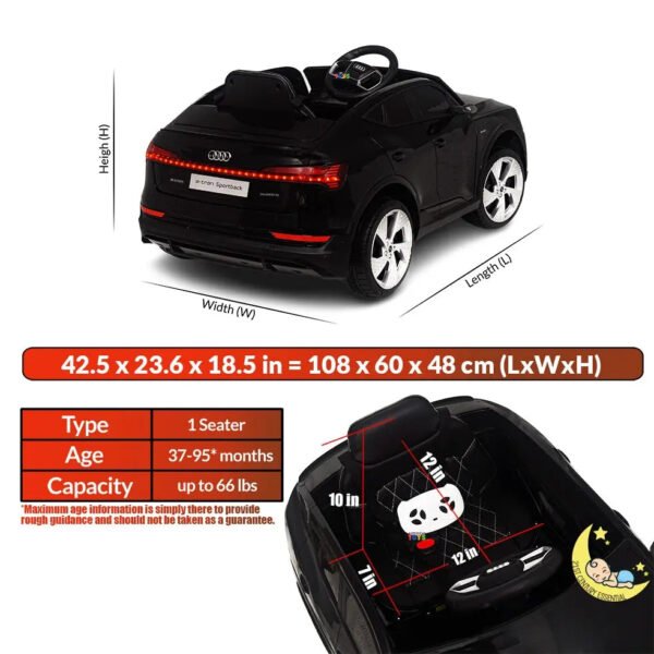 Audi Car for Kids to Drive with Remote Control — Black  21stcenturyessential