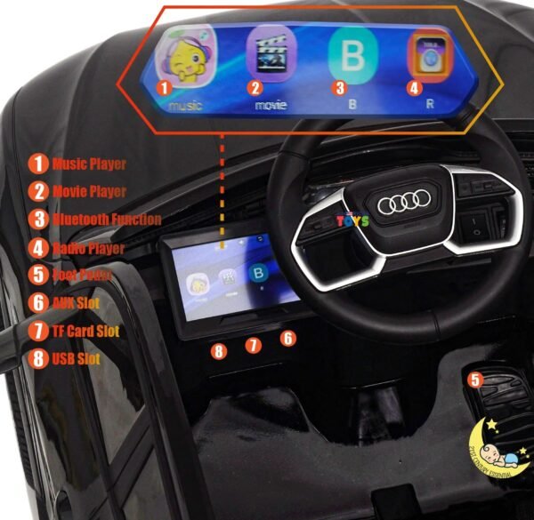 Audi Car for Kids to Drive with Remote Control — Black  21stcenturyessential