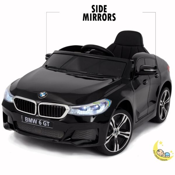 BMW GT Kids Car to Ride with Leather Seat - Black  21stcenturyessential