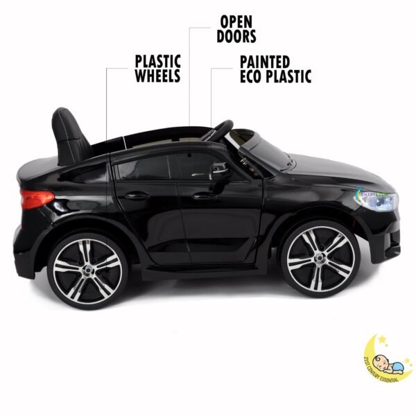 BMW GT Kids Car to Ride with Leather Seat - Black  21stcenturyessential