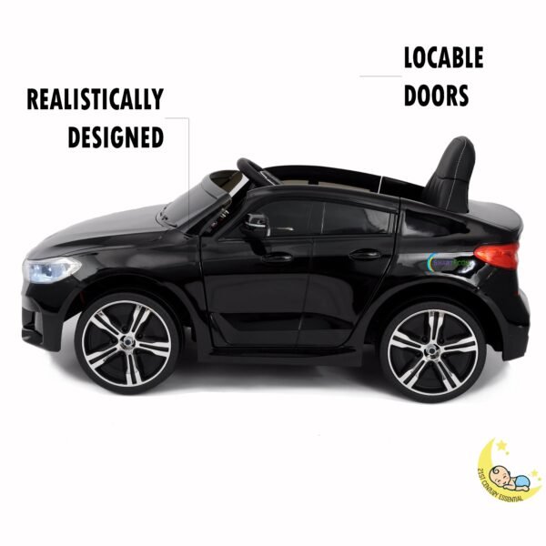 BMW GT Kids Car to Ride with Leather Seat - Black  21stcenturyessential