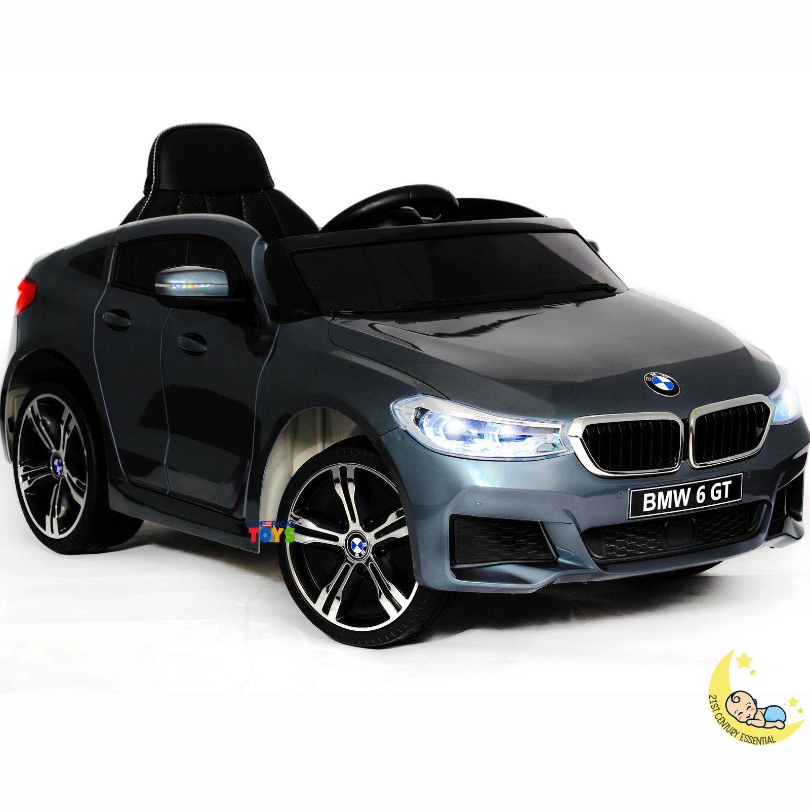 BMW GT Ride On Car with Leather Seat - Silver  21stcenturyessential