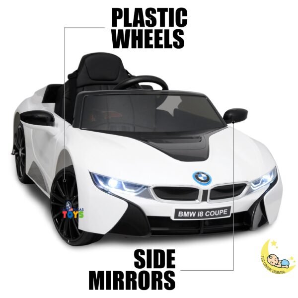 BMW i8 Car Riding On with Leather Seat - White  21stcenturyessential