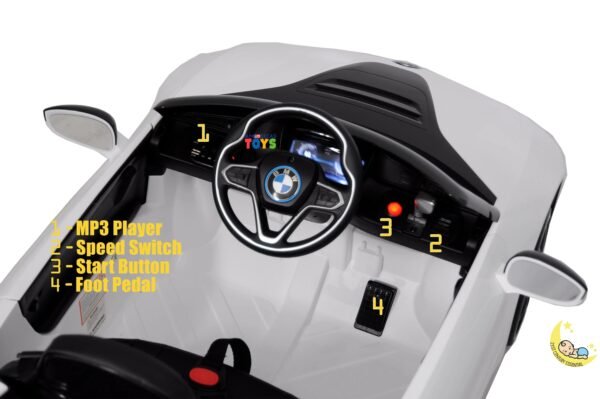 BMW i8 Car Riding On with Leather Seat - White  21stcenturyessential