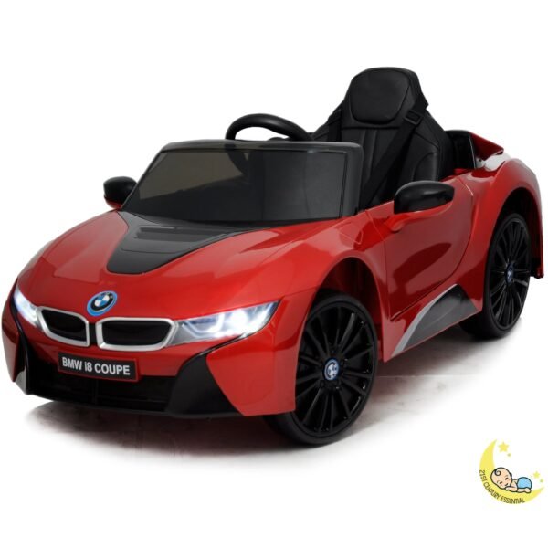 BMW i8 Ride On Toy Car with Leather Seat - Red  21stcenturyessential