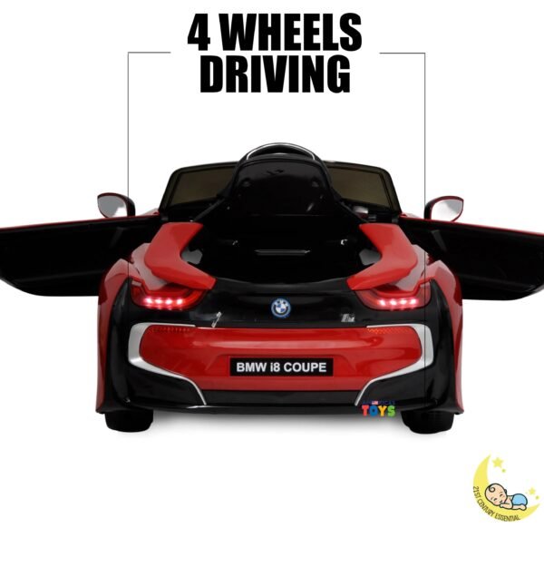 BMW i8 Ride On Toy Car with Leather Seat - Red  21stcenturyessential