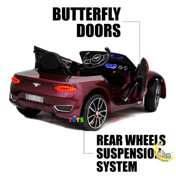 Bentley Kids Ride On Car with Scissor Doors — Purple  21stcenturyessential