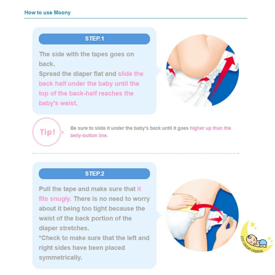 Big Pull-Ups for Girls - Moony Pants Type (20-31 lb) 44 Counts - Image 6