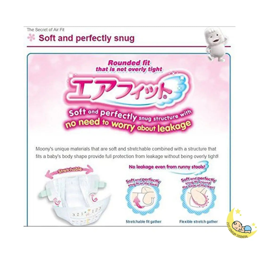 Biggest-Size Pull-Ups for Girls - Moony Diapers Pants Type (40-77 lbs) - Image 4