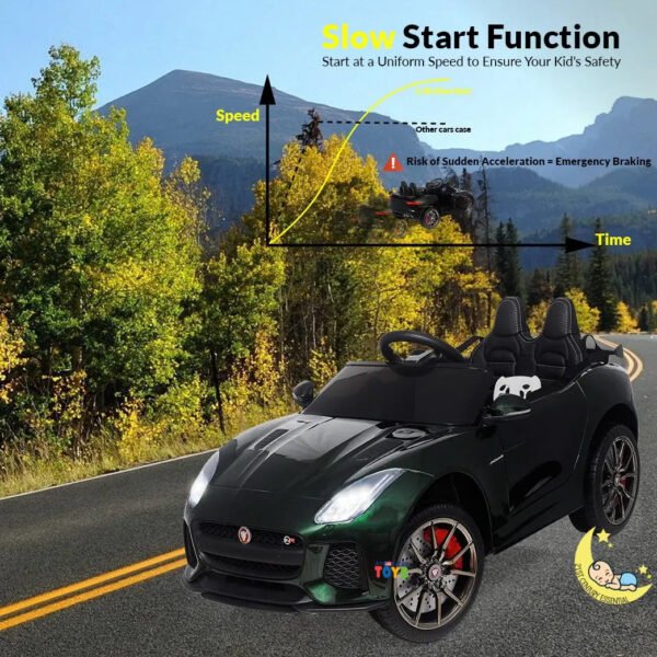 Jaguar F-Type Kids Ride On Car with Remote Control - Green  21stcenturyessential