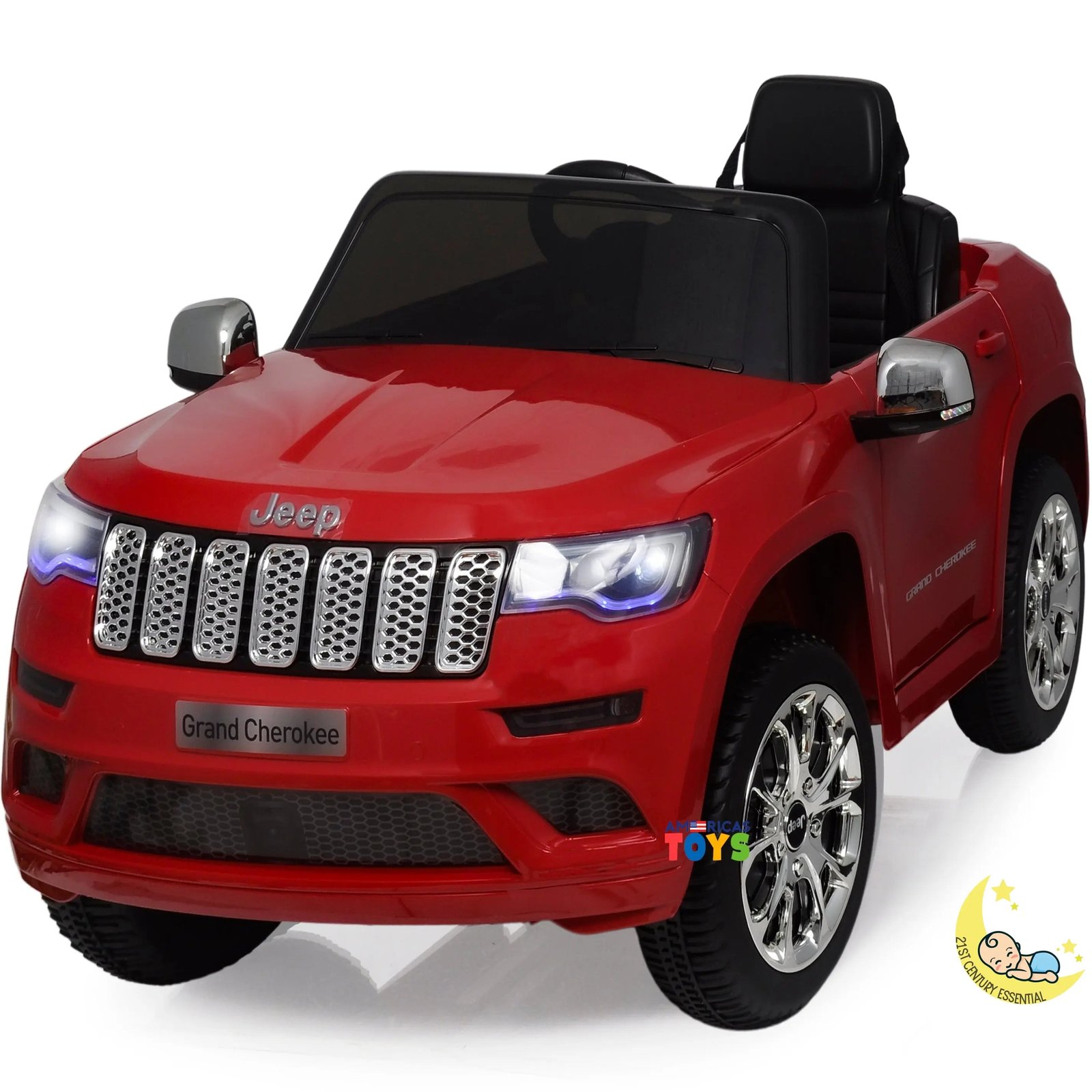 Jeep Cherokee Ride On Car 12V Powered Truck with Remote Control - Red  21stcenturyessential