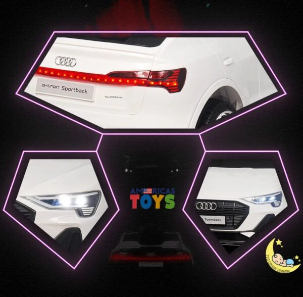 Kids Ride On Car with Remote Control, LED Lights — Audi White  21stcenturyessential