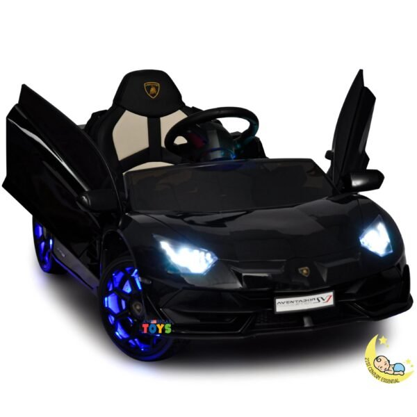 Lamborghini Kids Outdoor Toys with built-in MP4 Screen, LED wheels - Black  21stcenturyessential