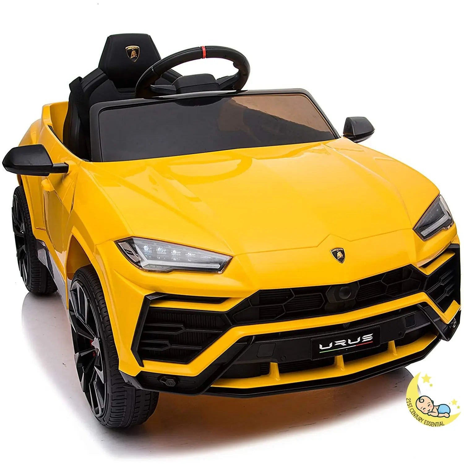 Lamborghini Ride On Kids Electric Car with Leather Seat - Yellow  21stcenturyessential