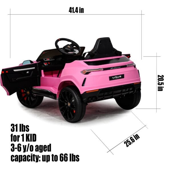 Lamborghini Urus Kids Car with Leather Seat - Pink  21stcenturyessential