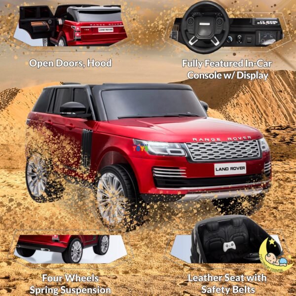 Land Rover 24V 2 Seater Ride On Car with MP4 Player, Leather Seat - Various Colors  21stcenturyessential