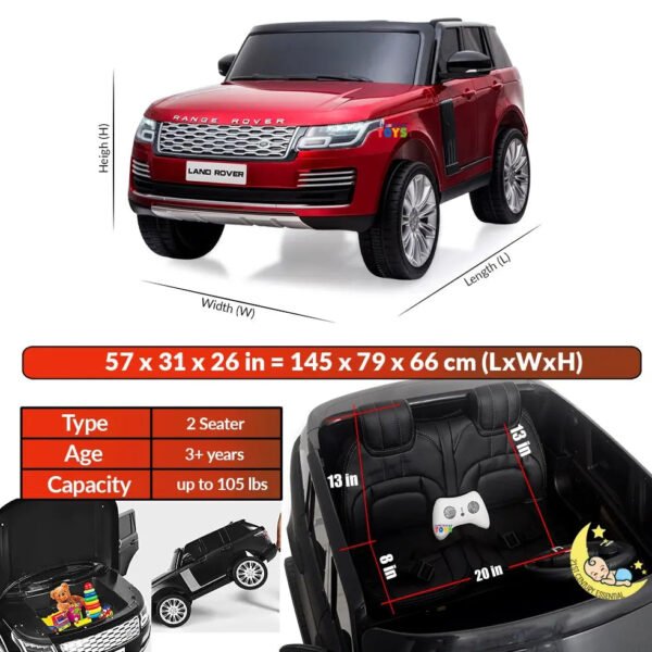 Land Rover 24V 2 Seater Ride On Car with MP4 Player, Leather Seat - Various Colors  21stcenturyessential