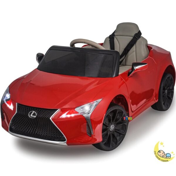 Lexus LC500 Kids Ride On Car with Remote Control, Leather Seat - Red  21stcenturyessential