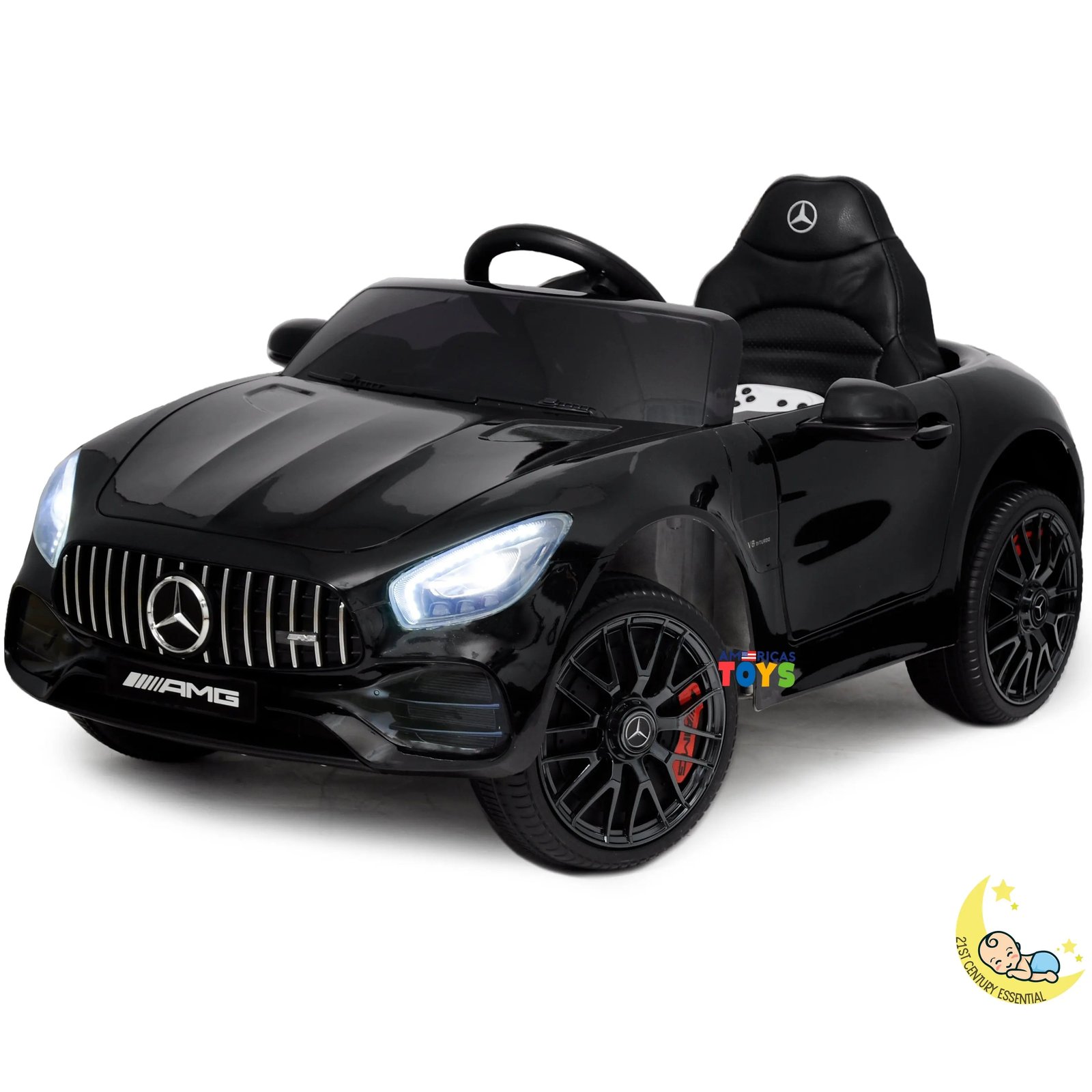 Mercedes-AMG GT Ride On Car with Remote Control - Black  21stcenturyessential