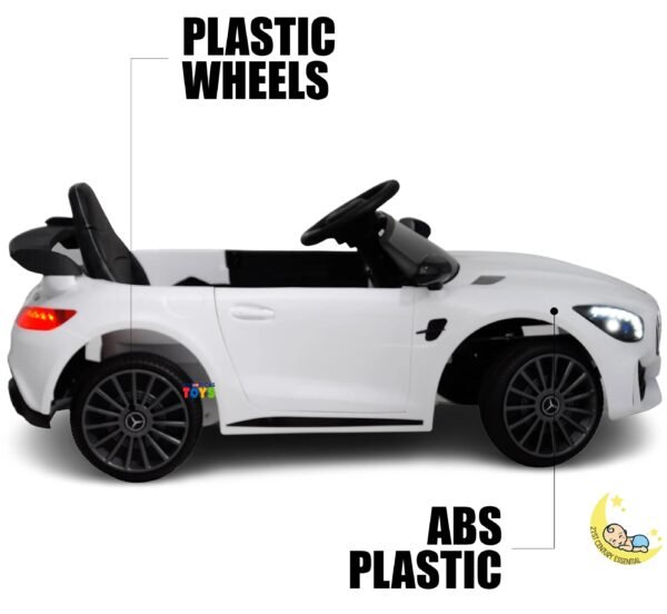 Mercedes-AMG Kids Ride On Car with Remote Control Leather Seat - White  21stcenturyessential