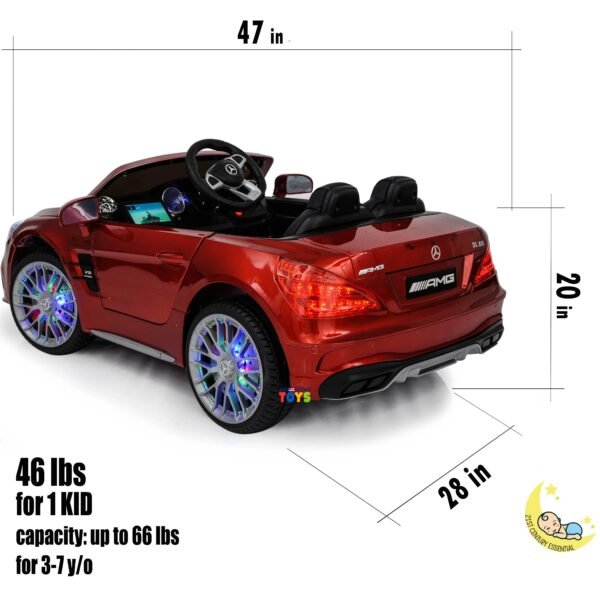 Mercedes Benz Ride-On Car For Kids with built-in MP4 Player, LED wheels - Red  21stcenturyessential