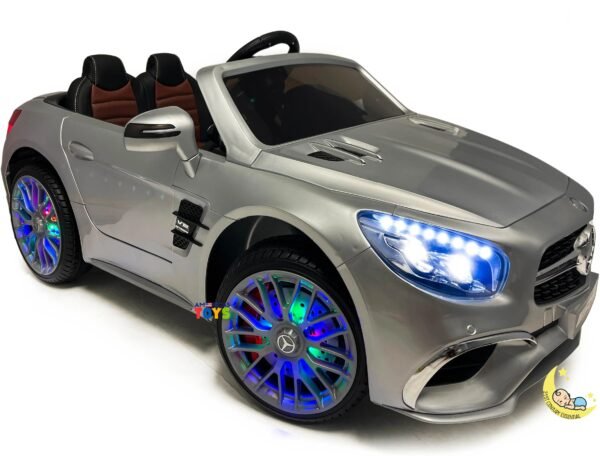 Mercedes Benz Ride On Car with built-in MP4 Player, LED wheels - Silver  21stcenturyessential