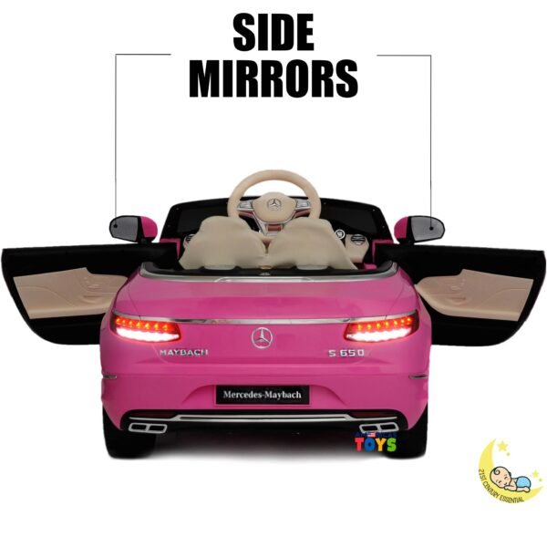 Mercedes Maybach Kids Car to Ride with Touchscreen, Leather Seat - Pink  21stcenturyessential