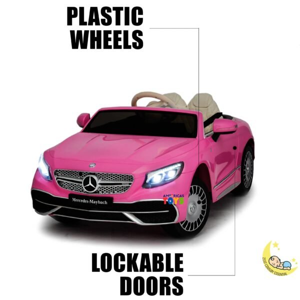 Mercedes Maybach Kids Car to Ride with Touchscreen, Leather Seat - Pink  21stcenturyessential