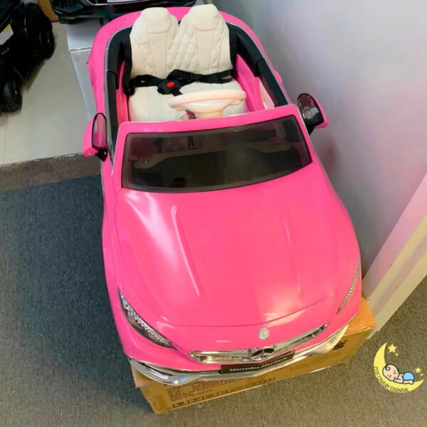 Mercedes Maybach Kids Car to Ride with Touchscreen, Leather Seat - Pink  21stcenturyessential