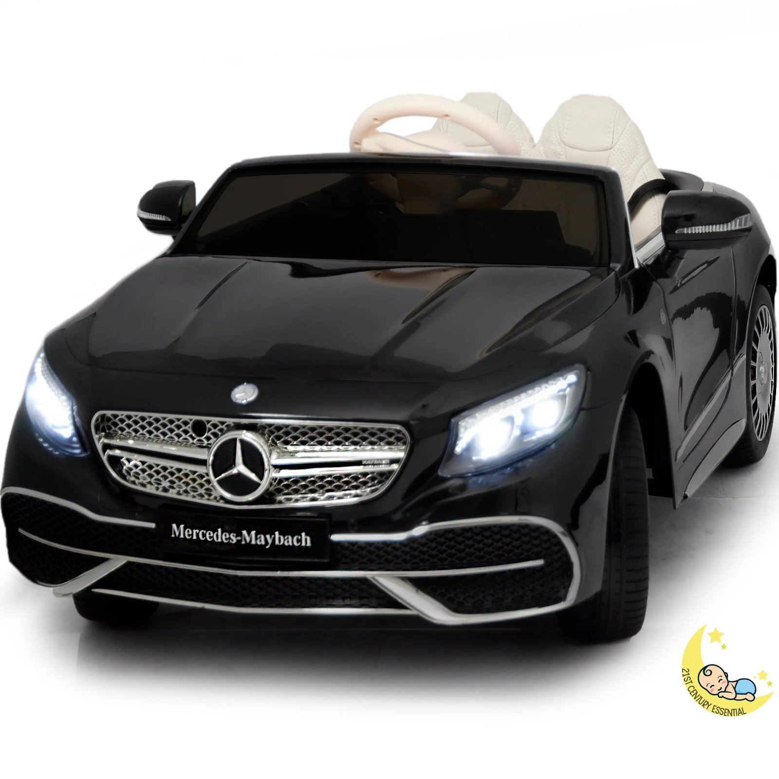 Mercedes Maybach Ride On Car for Kids with MP4 Player, Bluetooth - Black  21stcenturyessential