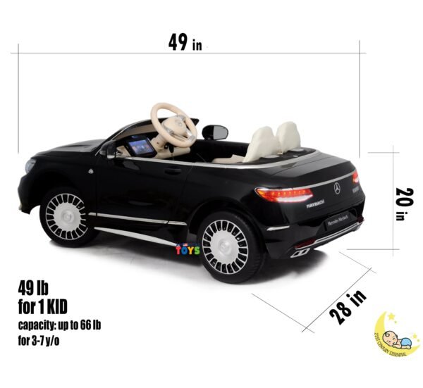 Mercedes Maybach Ride On Car for Kids with MP4 Player, Bluetooth - Black  21stcenturyessential