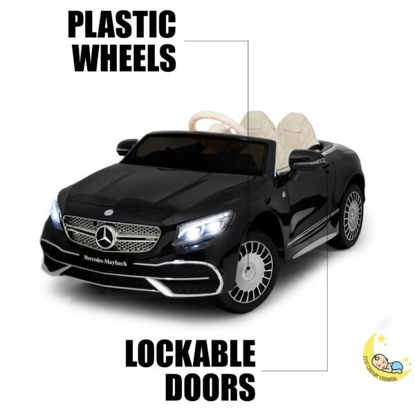 Mercedes Maybach Ride On Car for Kids with MP4 Player, Bluetooth - Black  21stcenturyessential