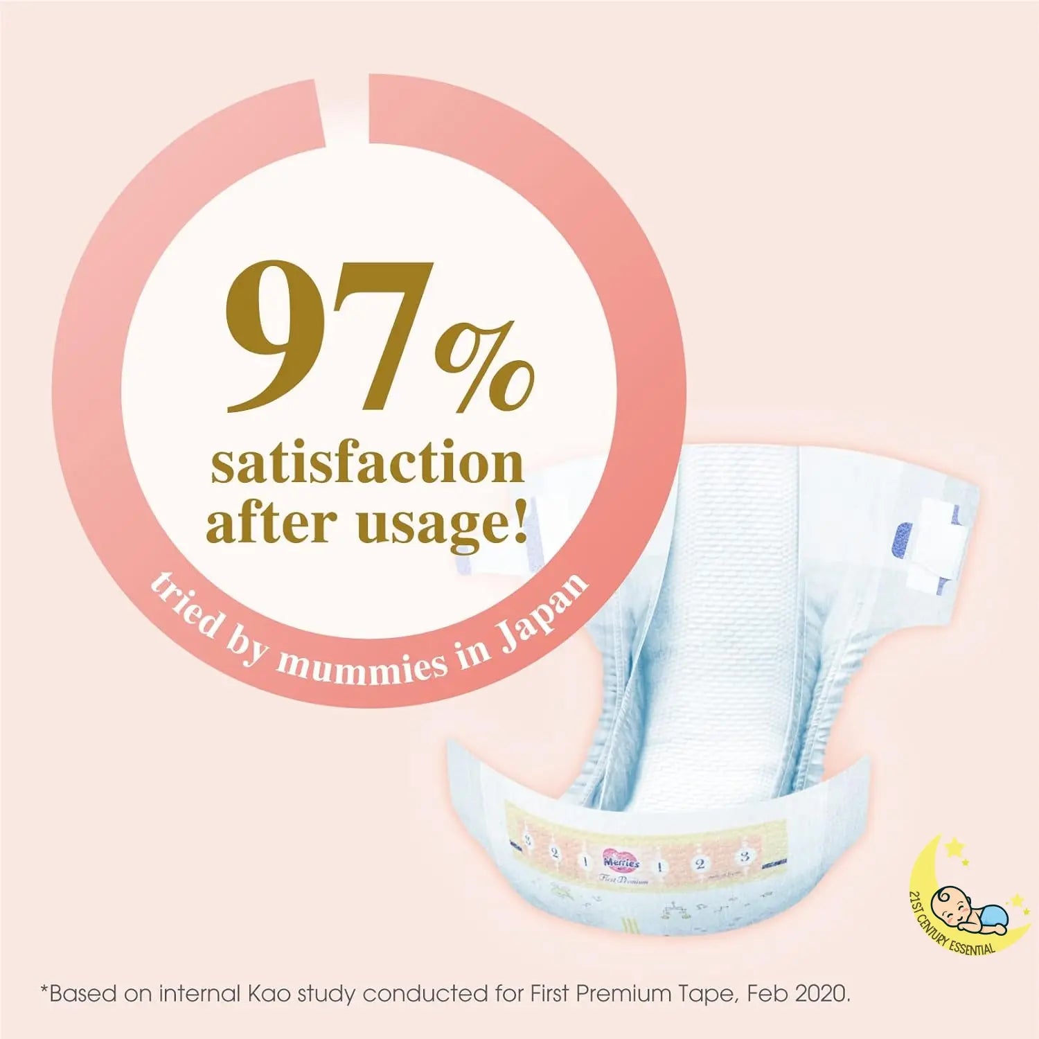 Merries First Premium Diapers Tape Type Size Medium (13-24 lbs) - Image 2