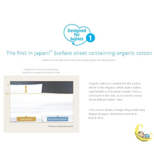 Organic Newborn Diapers - Moony Natural Tapes (0-11 lbs) - Image 3